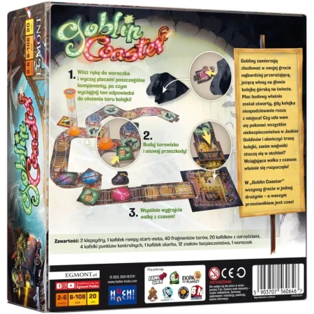 Goblin Coaster gra planszowa KOOPERACYJNA fantasy gobliny współpraca 8+
