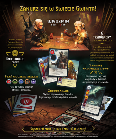 OUTLET GWINT LEGENDARNA EDYCJA WIEDŹMIN gra karciana planszowa PEŁNE POLSKIE WYDANIE [16+]