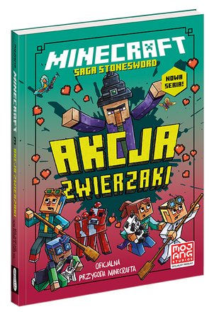 MINECRAFT SAGA STONESWORD AKCJA ZWIERZAKI książka POWIEŚĆ OFICJALNA PRZYGODA