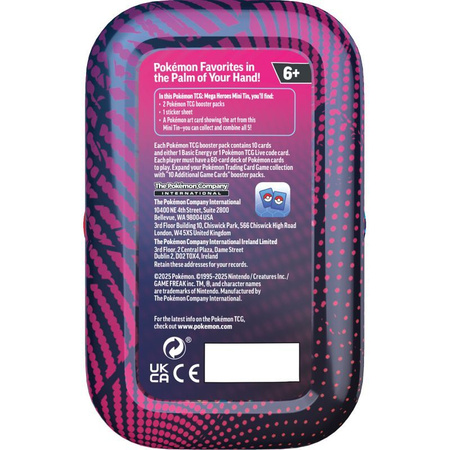 Pokemon TCG Mega Heroes Mini Tin 2 BOOSTERY Latias ORYGINALNE KARTY