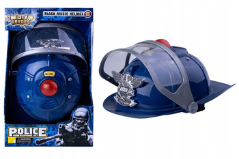 OUTLET Kask policyjny zabawka ŚWIATŁO DŹWIĘK dla dzieci zabawa POLICJANT hełm