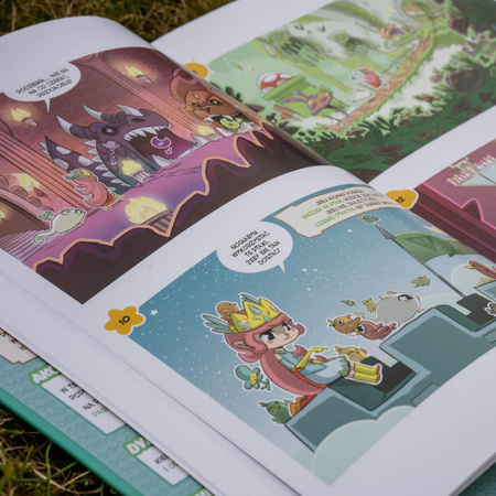 KOTKI I SMOKI KOMIKS PARAGRAFOWY DLA DZIECI PRZEBUDZENIE WULKANU książka gra