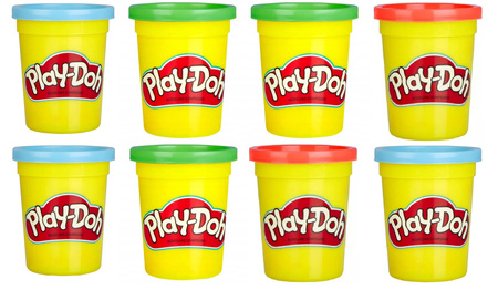 ZESTAW 8 DUŻYCH TUB PLAY DOH CIASTOLINA HASBRO masa plastyczna AŻ 896g