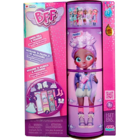 Phoebe Fashion Doll lalka Cry Babies +akcesoria ubranka dla lalek DUŻA 20cm