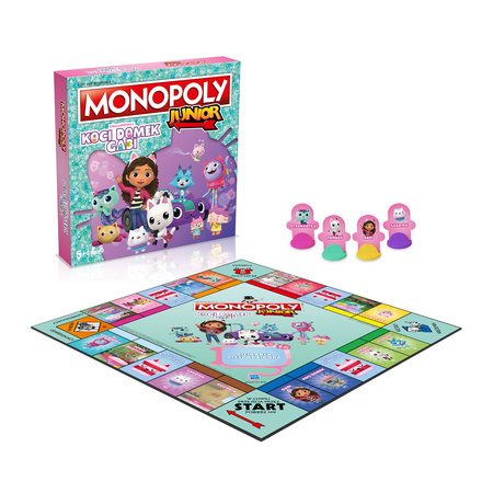 SUPER zestaw 4w1 gier KOCI DOMEK GABI MONOPOLY gra planszowa JUNIOR TOP