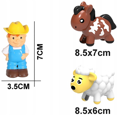 Traktor ciąnik z farmerem zwierzęta ŚWIATŁA DŹWIĘKI 33cm zabawa na wsi