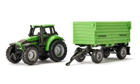 SIKU 1606 Traktor DEUTZ-FAHR z przyczepą 2-osiową Fortuna