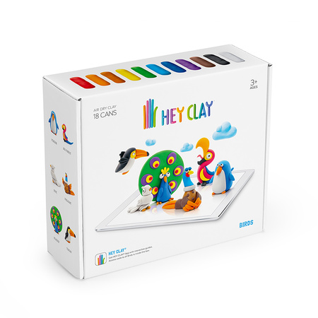 4w1 Hey Clay MEGA ZESTAW DINOZAURY OCEAN PTAKI Masa Plastyczna 72 KUBECZKÓW