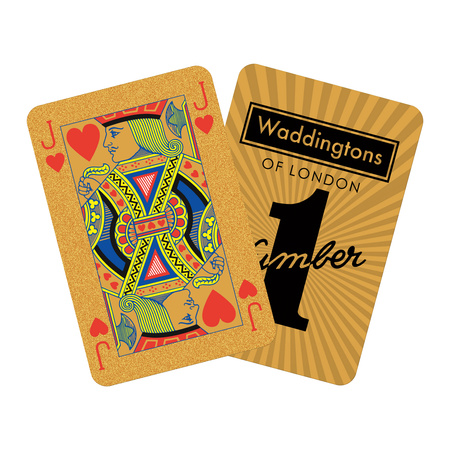 Waddingtons No 1 Gold 55 KART DO GRY POKER TYSIĄC OCZKO BRYDŻ KARTY PREMIUM