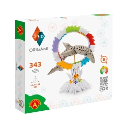 ORIGAMI 3D DELFIN Papier do składania WIELKI ZESTAW 343 ELEMENTY
