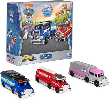 4w1 PAW PATROL Wieża Drewniane klocki +3x Metal Big Truck Auto SKYE CHASE