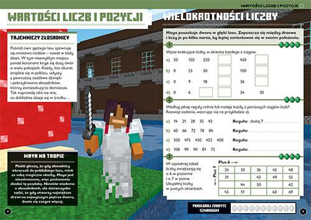 3w1 MATEMATYKA 10-12 lat MEGA ZADANIA MINECRAFT zabawa książka dla dzieci