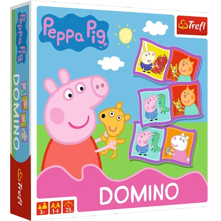DOMINO ŚWINKA PEPPA markowa klasyczna gra planszowa dla przedszkola dzieci