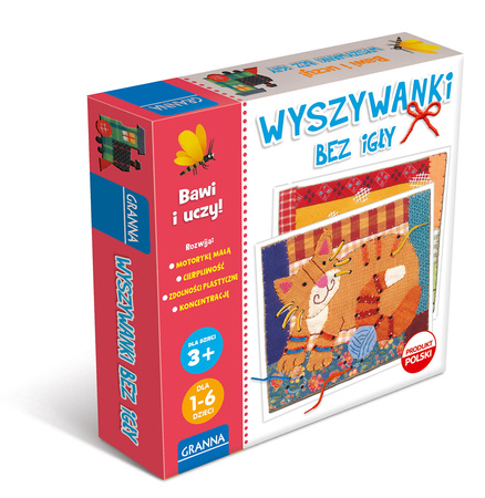 Wyszywanki bez igły gra planszowa edukacyjna GRANNA 3+ nauka szycia zabawa