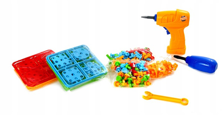 Kreatywna układanka wiertarka wkrętarka dla dzieci szablon 2D 3D edukacja