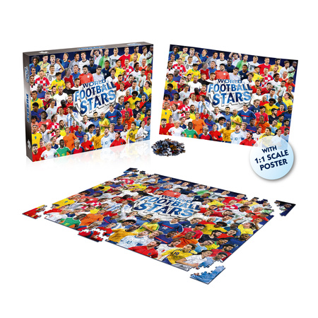 Puzzle 1000 elementów World Football Stars karty piłkarskie piłkarze GWIAZDY