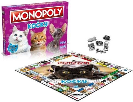 MONOPOLY Koty gra planszowa rodzinna ekonomiczna wersja czeska CZ 8+