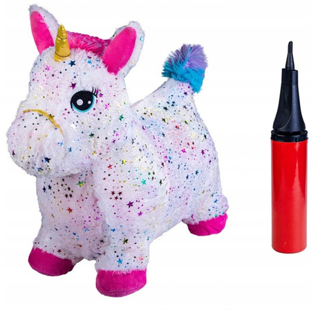 SKOCZEK JEDNOROŻEC DO SKAKANIA DMUCHANY KONIK ZABAWKA DLA DZIECI Z POMPKĄ