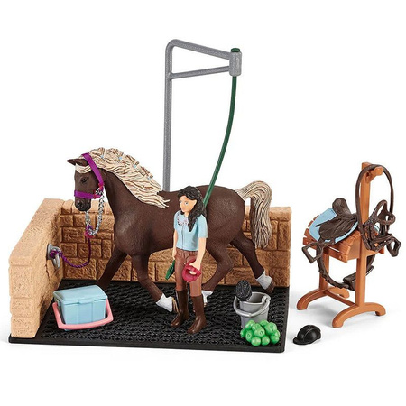 Schleich 42438 13w1 MYJNIA DLA KONIA +Figurka DZIEWCZYNKA Emily +KOŃ konik