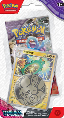 Bellibolt karta +MONETA +booster karty Pokemon TCG Checklane Temporal Forces ORYGINALNE KARTY