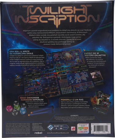 Twilight Inscription gra planszowa EURO roll&write strategiczna ASYMETRIA