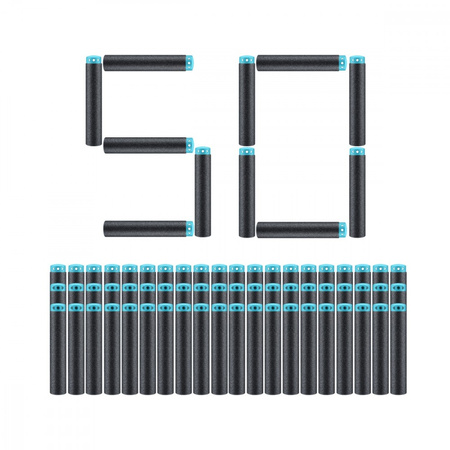 STRZAŁKI DO PISTOLETÓW WYRZUTNI NABOJE POCISKI RZUTKI MIĘKKA PIANKA 50 szt.