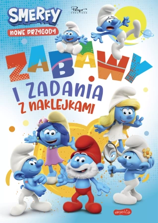SMERFY ZABAWY DLA DZIECI +KOLOROWANKA +ZADANIA +NAKLEJKI KSIĄŻKA MEGA ZESTAW