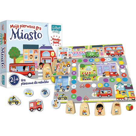 MIASTO Moja piersza gra planszowa PAPIER DREWNO EKOLOGICZNA dla dzieci 2,5+