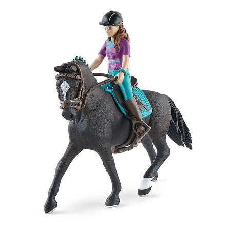 2x Schleich KOŃ 2x FIGURKA HANNAH LISA 2x UZDA SIODŁO KASK KONIE HORSE CLUB
