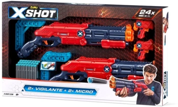 2x Wyrzutnia X-Shot Excel Double Vigilante ZURU 2x strzelba +24 strzałek