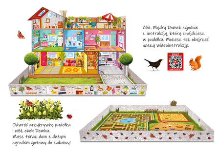 Mądry Domek gra edukacyjna dla dzieci 10 różnych zabaw łamigłówki 