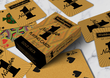 Waddingtons No 1 Gold 55 KART DO GRY POKER TYSIĄC OCZKO BRYDŻ KARTY PREMIUM