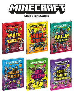 MINECRAFT SAGA STONESWORD T2 MOBY RZĄDZĄ książka POWIEŚĆ OFICJALNA PRZYGODA