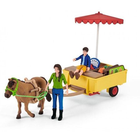 SCHLEICH 42528 27w1 RYNEK stragan bazar koń figurki konie zestaw premium