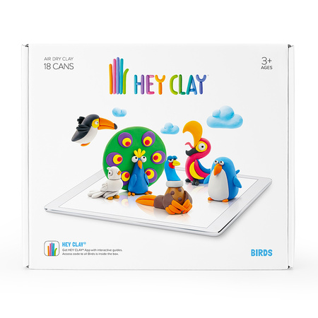 4w1 Hey Clay MEGA ZESTAW DINOZAURY OCEAN PTAKI Masa Plastyczna 72 KUBECZKÓW