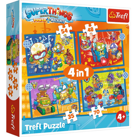 Puzzle 4w1 SUPER ZINGS THINGS AKCJA 4x puzle dla dzieci przedszkole wiek 3+