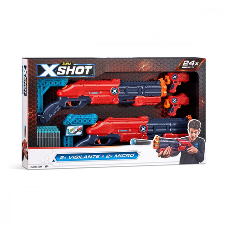 2x Wyrzutnia X-Shot Excel Double Vigilante ZURU 2x strzelba +24 strzałek
