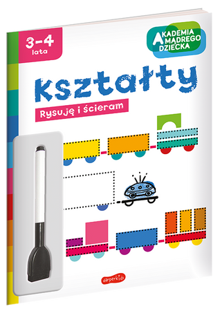 KSZTAŁTY AKADEMIA MĄDREGO DZIECKA Rysuję i ścieram książka książeczka dla dzieci