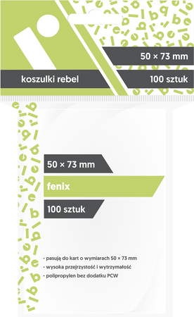 Koszulki na karty Rebel 50x73mm Fenix 100 sztuk