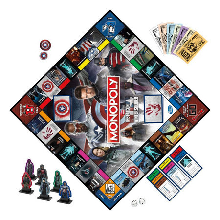 OUTLET Monopoly Marvel Falcon Winter Soldier gra planszowa JĘZ ANG. KOLEKCJONERSKA