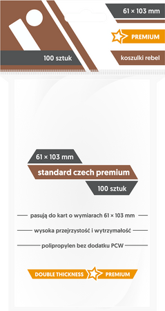 Koszulki Rebel 61x103 Standard Czech na karty do gry gier 100 sztuk PREMIUM