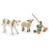 SCHLEICH 41422 6w1 krowa owca figurka cielak stajnia