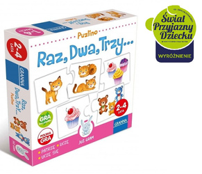 Raz Dwa Trzy gra planszowa edukacyjna nauka GRANNA puzzle 2el. edycja PL