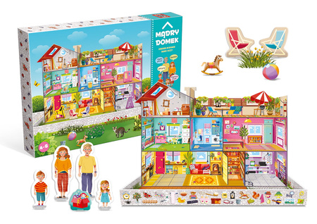 Mądry Domek gra edukacyjna dla dzieci 10 różnych zabaw łamigłówki 