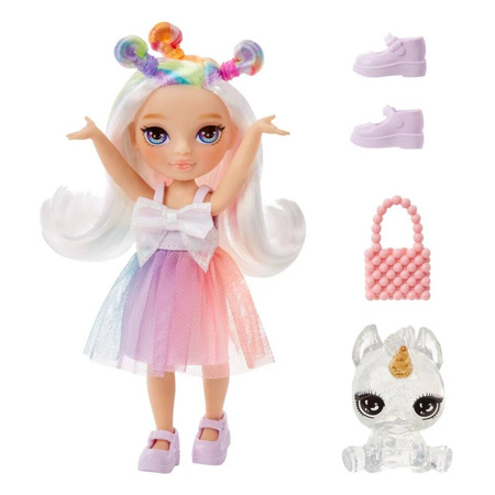 Rainbow High LALKA +JEDNOROŻEC +AKCESORIA Littles Dolls Opal ŚLICZNEWŁOSY