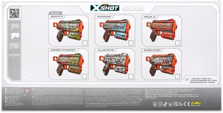 ZESTAW WYRZUTNI X-SHOT SKINS FLUX 2x pistolet +16x strzałki Graffiti +Ninja