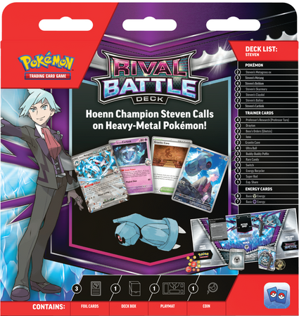 ZESTAW KART POKEMON 2025 talia karty mata do gry Rival Battle Deck Steven