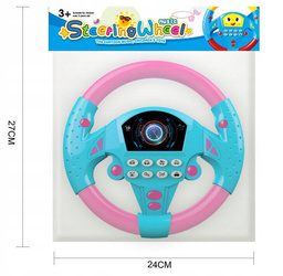 Zabawka kierownica z przyssawką różowa DŹWIĘKI karetka radiowóz straż