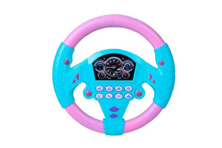 Zabawka kierownica z przyssawką różowa DŹWIĘKI karetka radiowóz straż