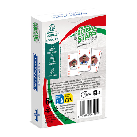 WADDINGTONS World Football Stars 55 KART DO GRY POKER BRYDŻ KARTY PIŁKARSKIE